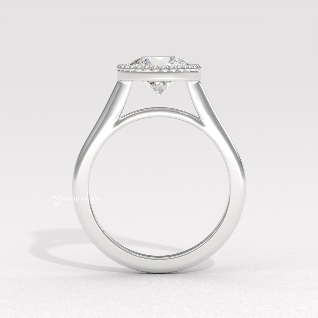2.0CT-4.0CT Bezel Set Round Moissanite Diamond Vintage Engagement Ring