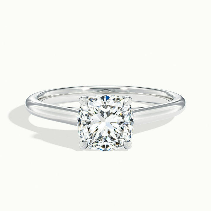 1.0CT Cushion Cut Moissanite Solitaire Diamond Engagement Ring