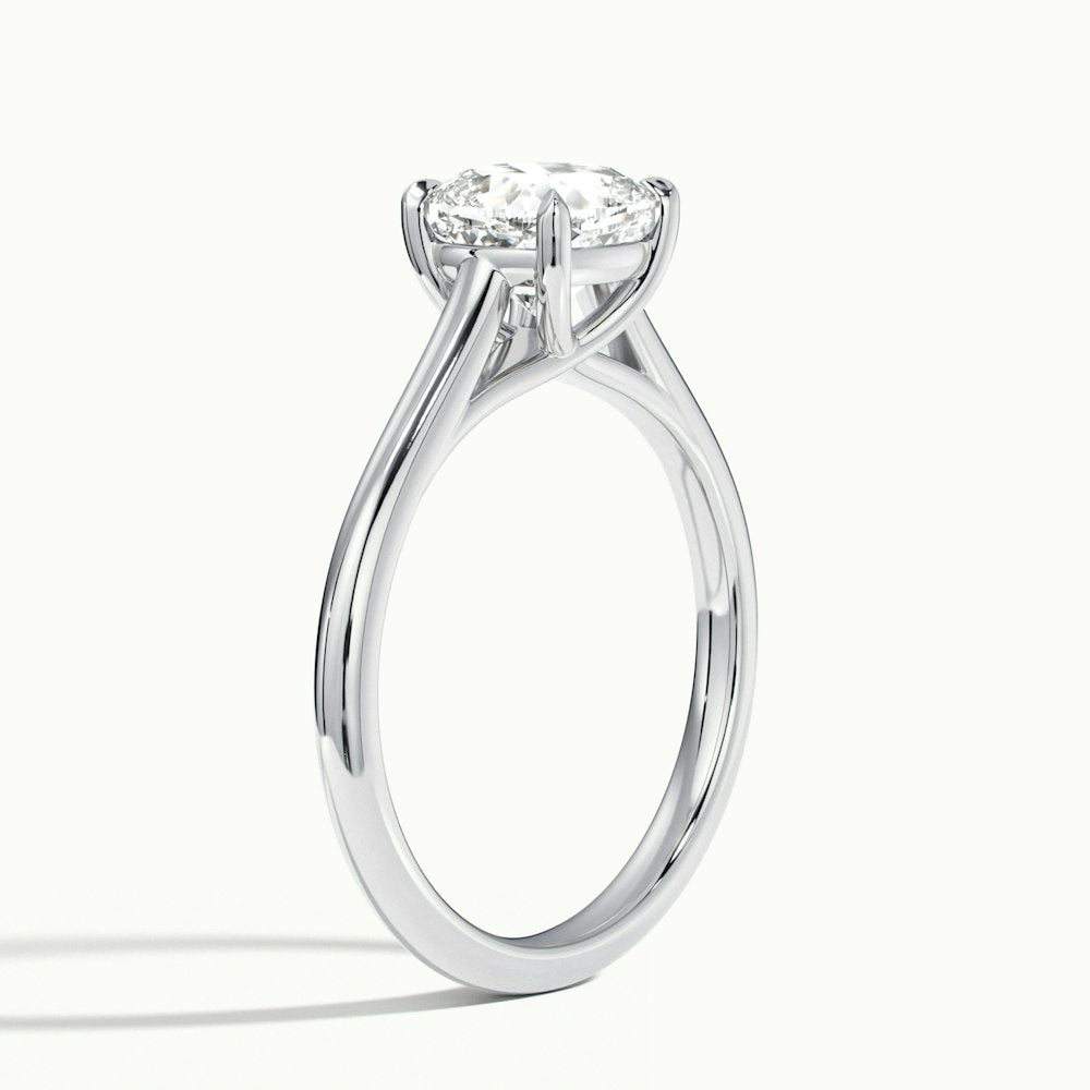 1.0CT Cushion Cut Moissanite Solitaire Diamond Engagement Ring