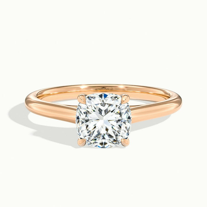 1.0CT Cushion Cut Moissanite Solitaire Diamond Engagement Ring