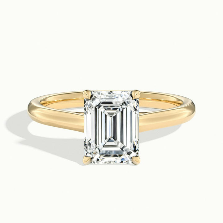 1.50CT Emerald Cut Diamond Solitaire Moissanite Engagement Ring