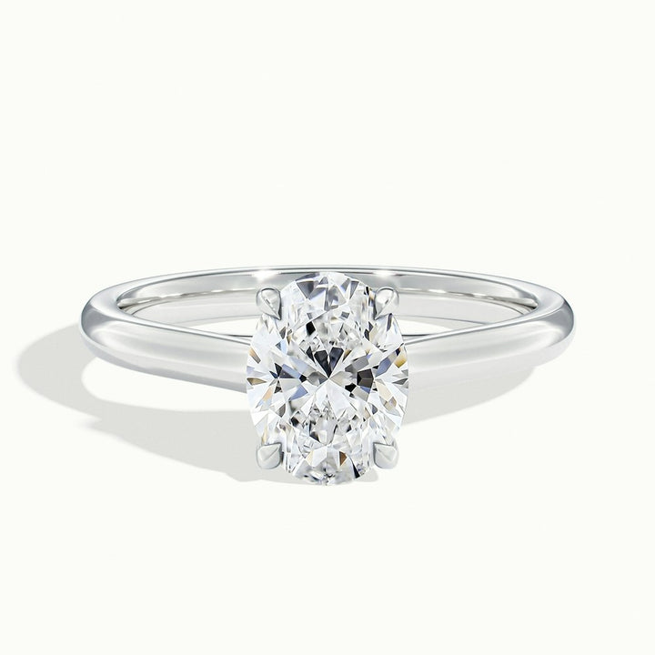 1.50CT Oval Cut Moissanite Solitaire Diamond Engagement Ring