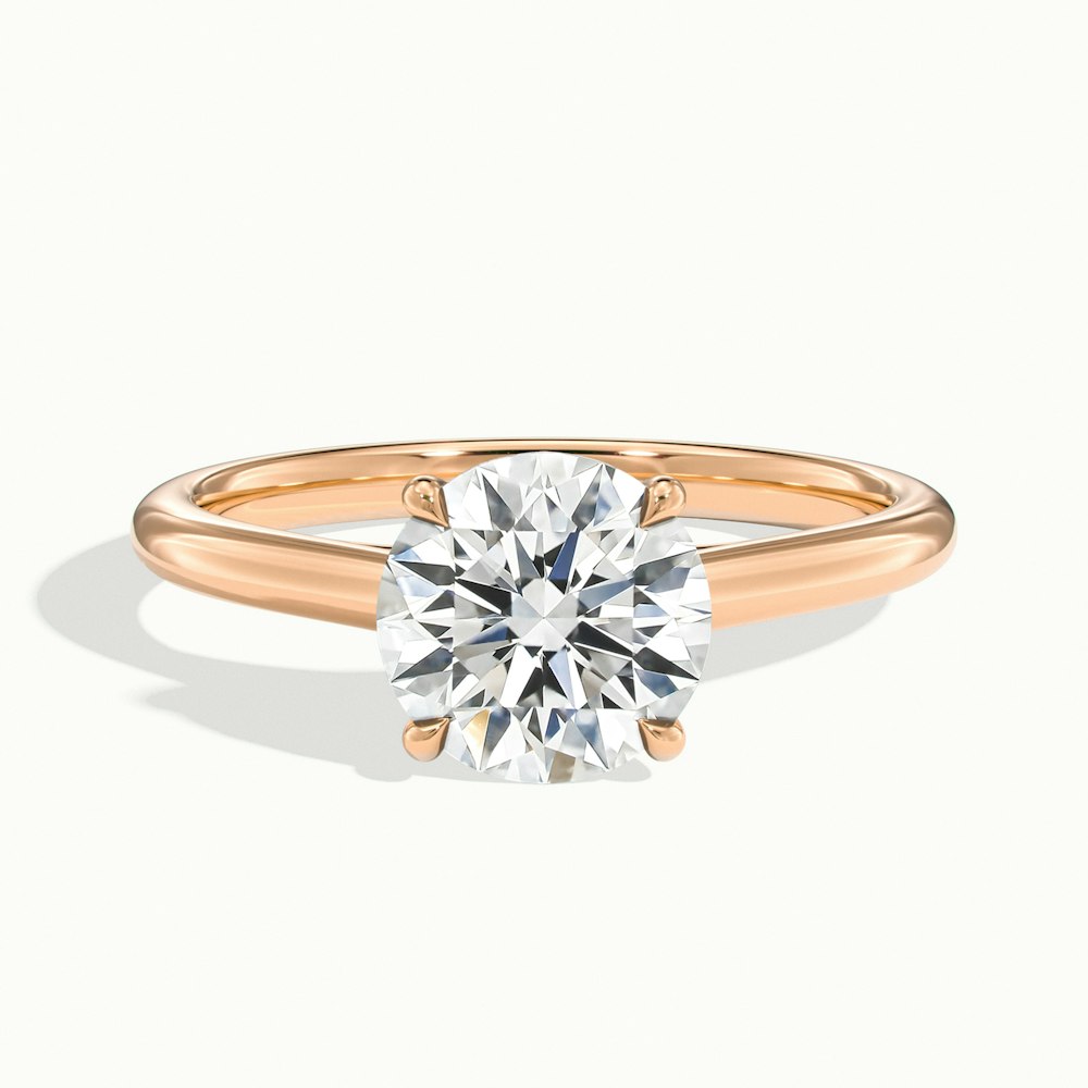 2.0CT Round Cut Diamond Moissanite Solitaire Engagement Ring