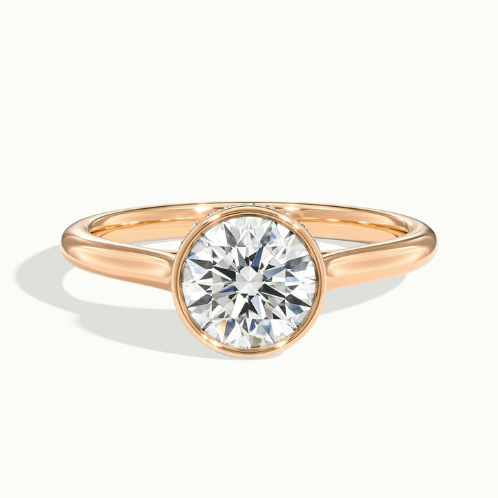 1.50CT Bezel Set Round Cut Moissanite Diamond Engagement Ring