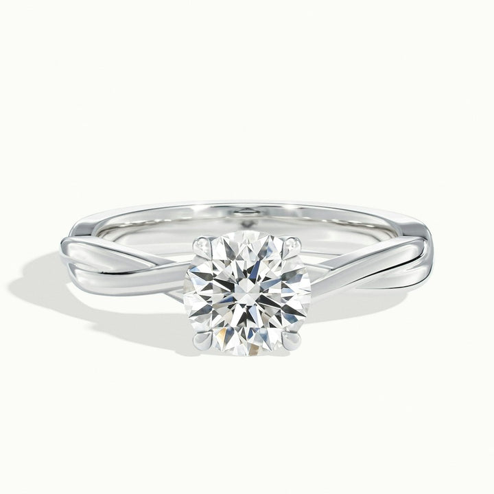 1.0CT Round Cut Infinity Moissanite Solitaire Engagement Ring