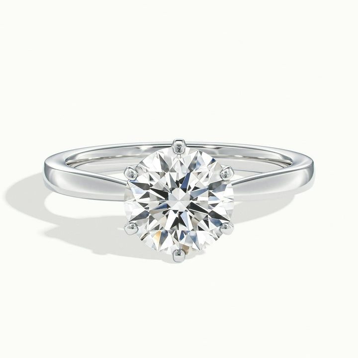 1.0CT Round Cut Diamond Moissanite Solitaire Engagement Ring