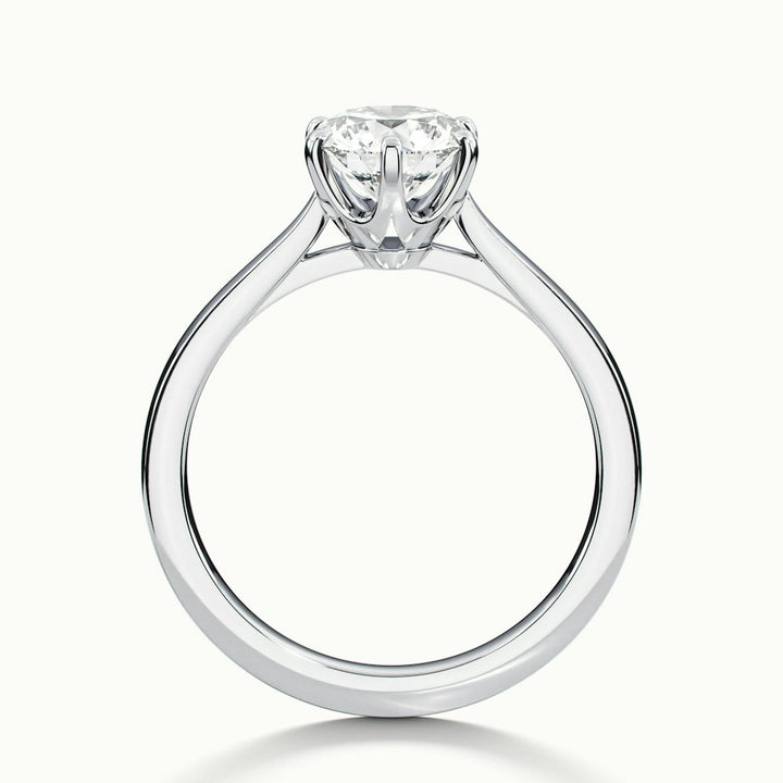 1.0CT Round Cut Diamond Moissanite Solitaire Engagement Ring