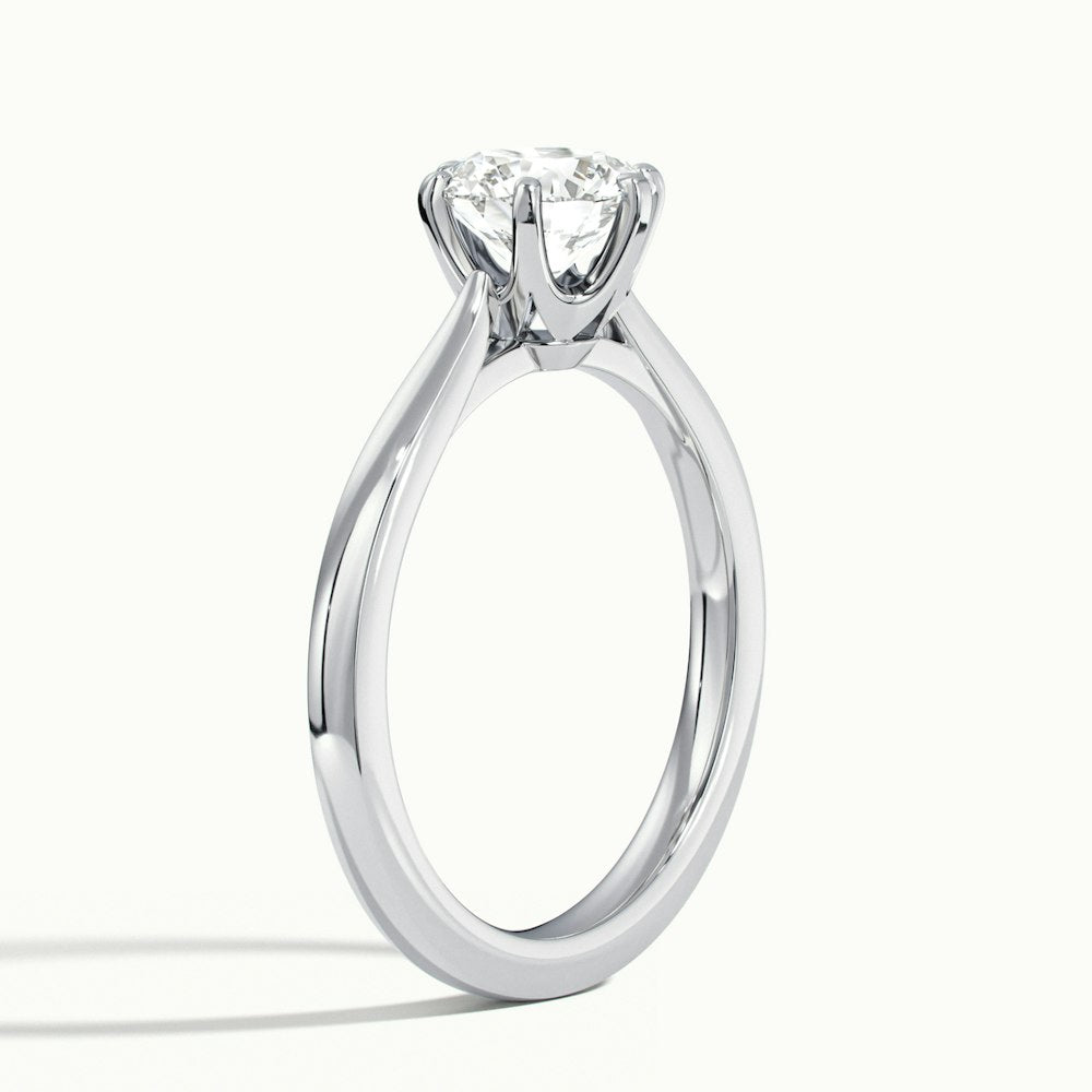 1.0CT Round Cut Diamond Moissanite Solitaire Engagement Ring