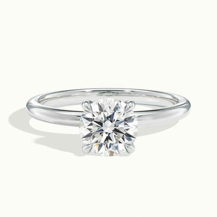 2.0CT Round Cut Solitaire Moissanite Diamond Engagement Ring