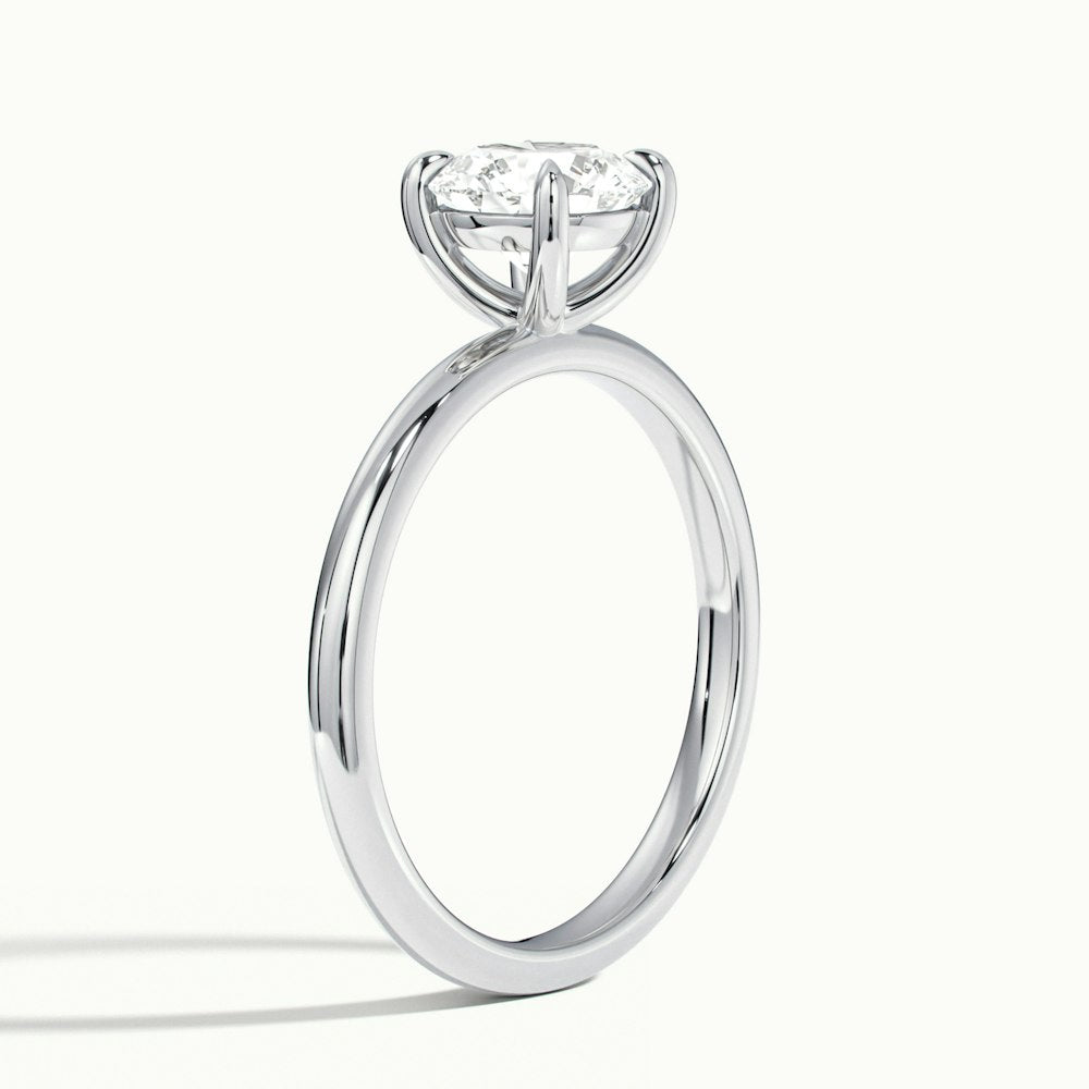 2.0CT Round Cut Solitaire Moissanite Diamond Engagement Ring