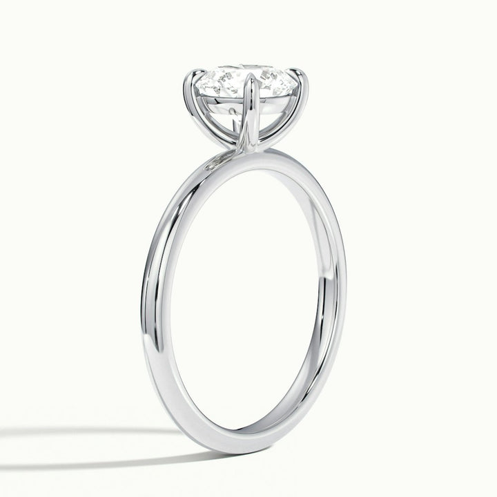 2.0CT Round Cut Solitaire Moissanite Diamond Engagement Ring