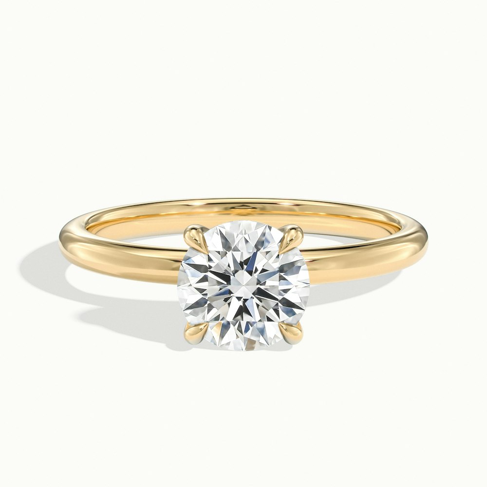 2.0CT Round Cut Solitaire Moissanite Diamond Engagement Ring