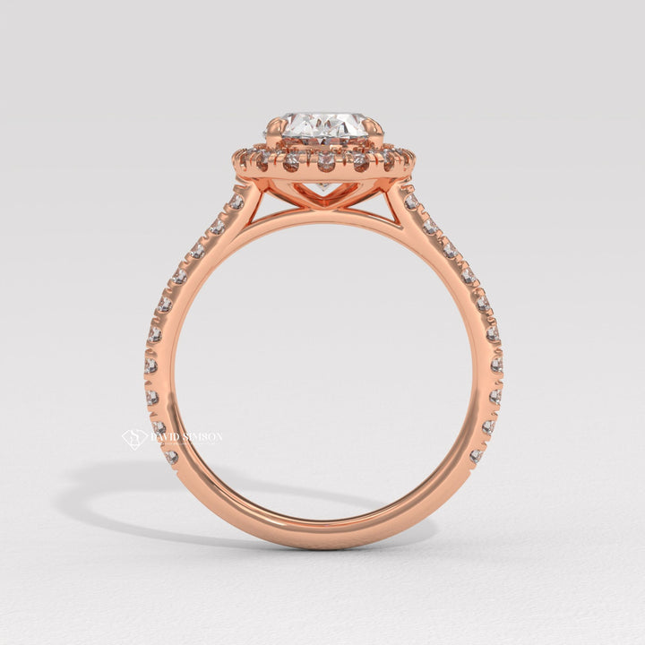 1.50CT-2.50CT Oval Cut Moissanite Halo Diamond Pave Engagement Ring