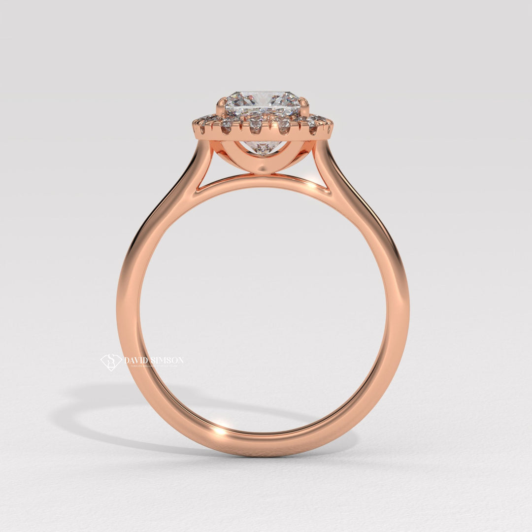 1.0CT-2.0CT Cushion Cut Moissanite Halo Diamond Solitaire Engagement Ring