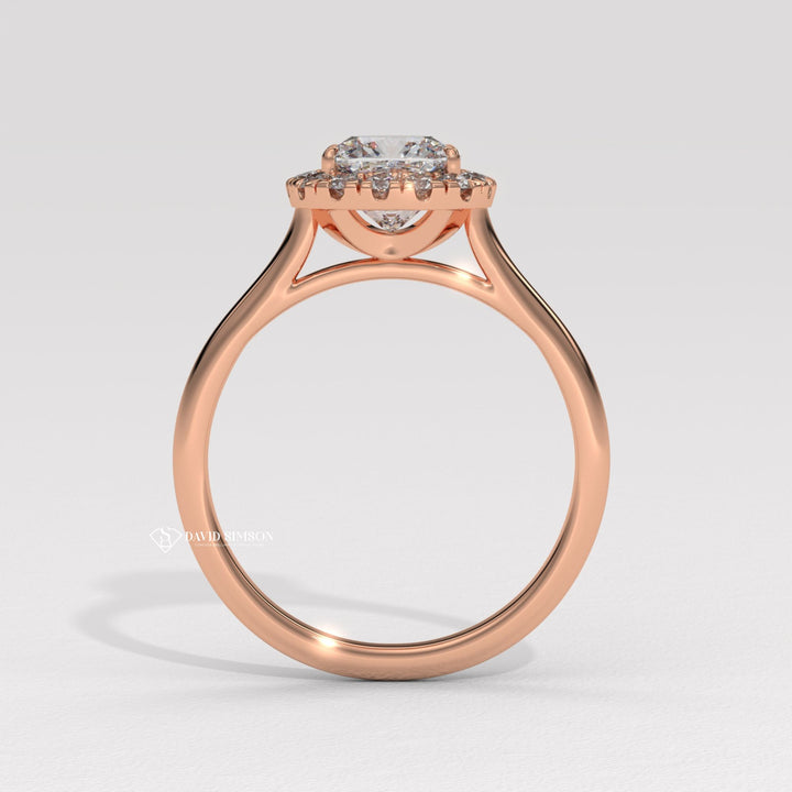 1.0CT-2.0CT Cushion Cut Moissanite Halo Diamond Solitaire Engagement Ring