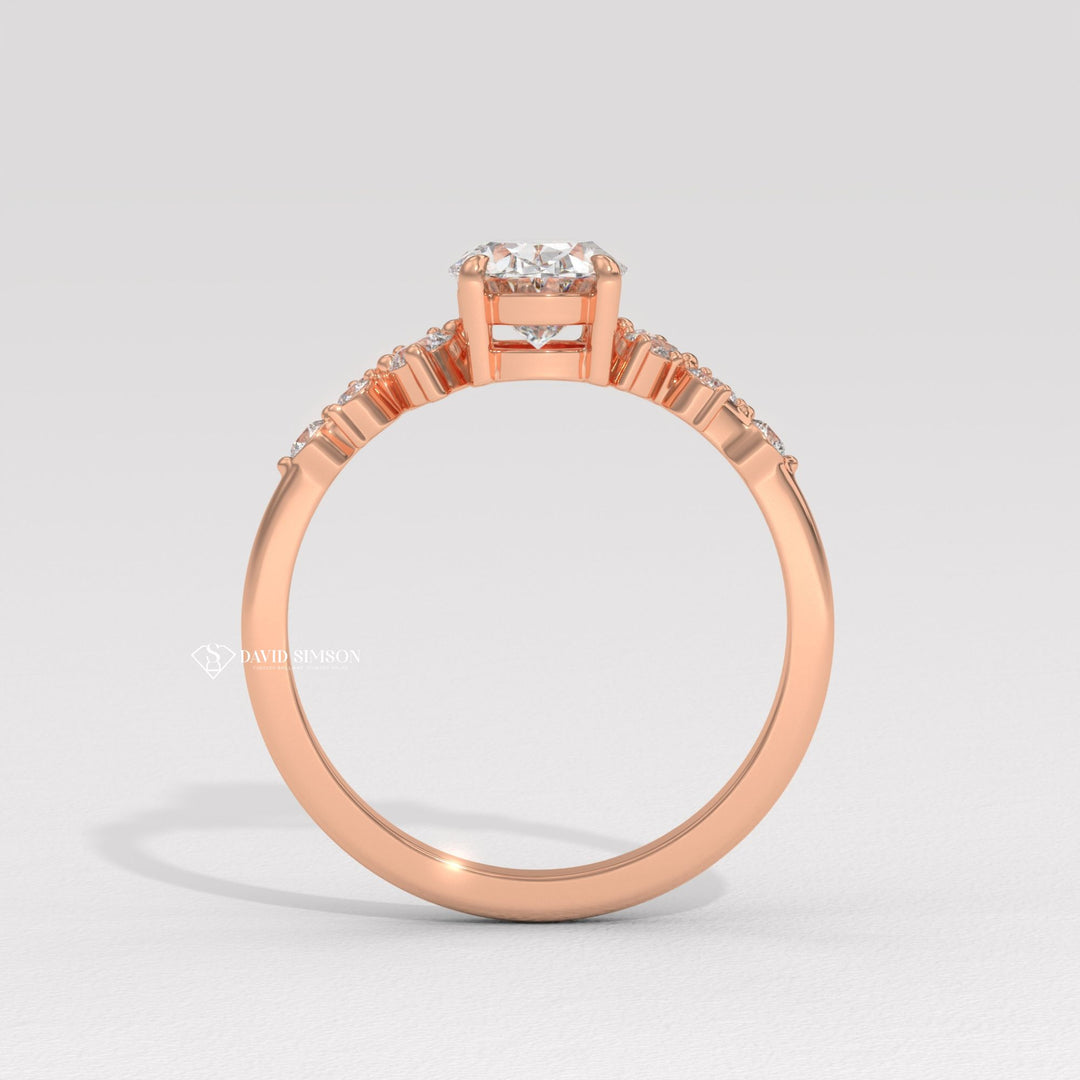 1.50CT-2.50CT Oval Moissanite Diamond Cluster Engagement Ring