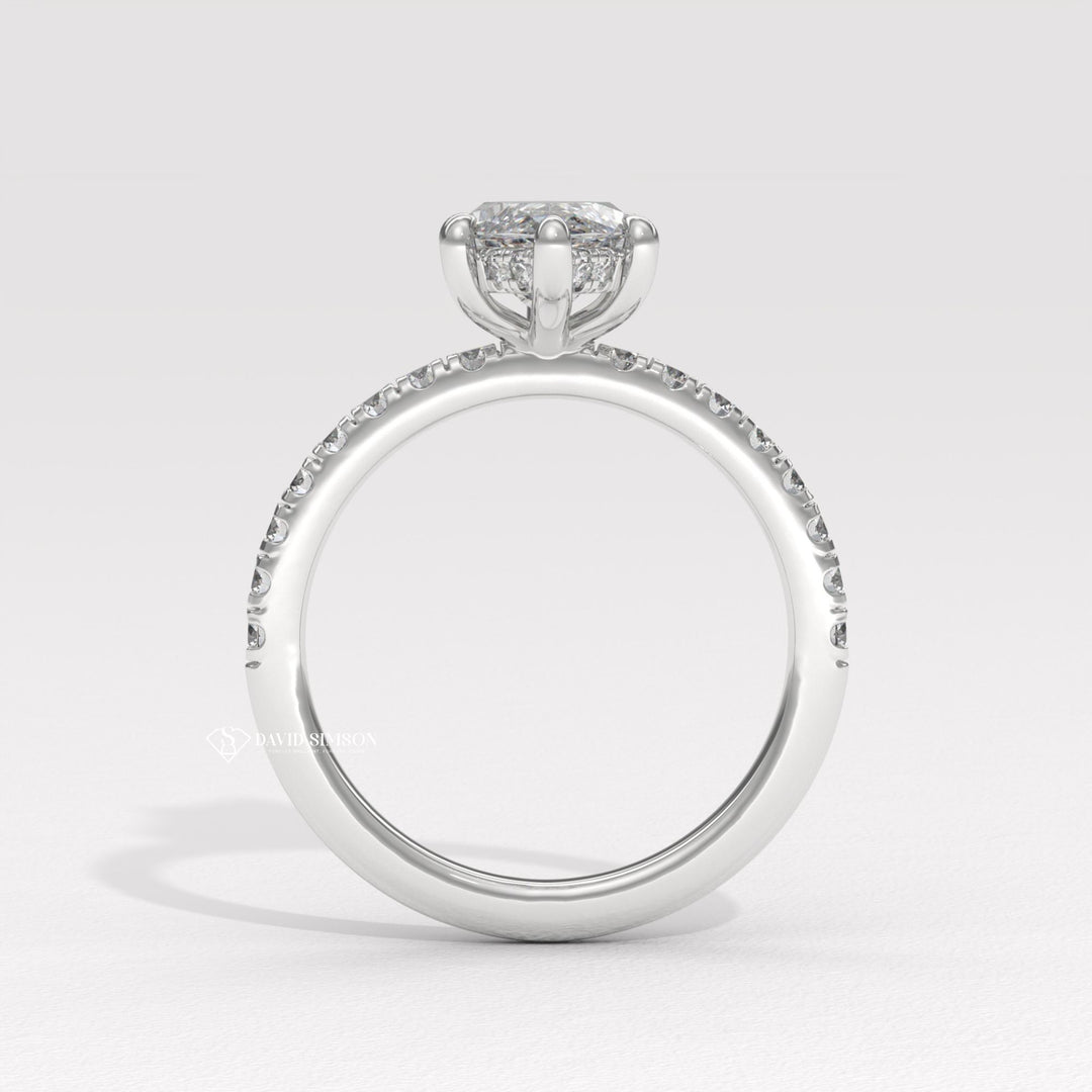 2.0CT-3.0CT Marquise Hidden Halo Moissanite Diamond Engagement Ring