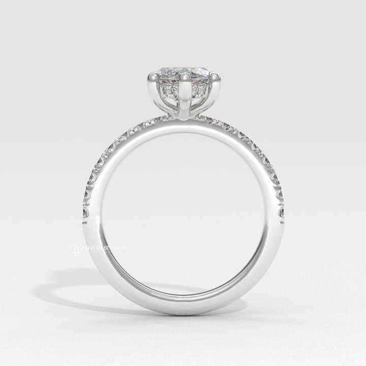 2.0CT-3.0CT Marquise Hidden Halo Moissanite Diamond Engagement Ring