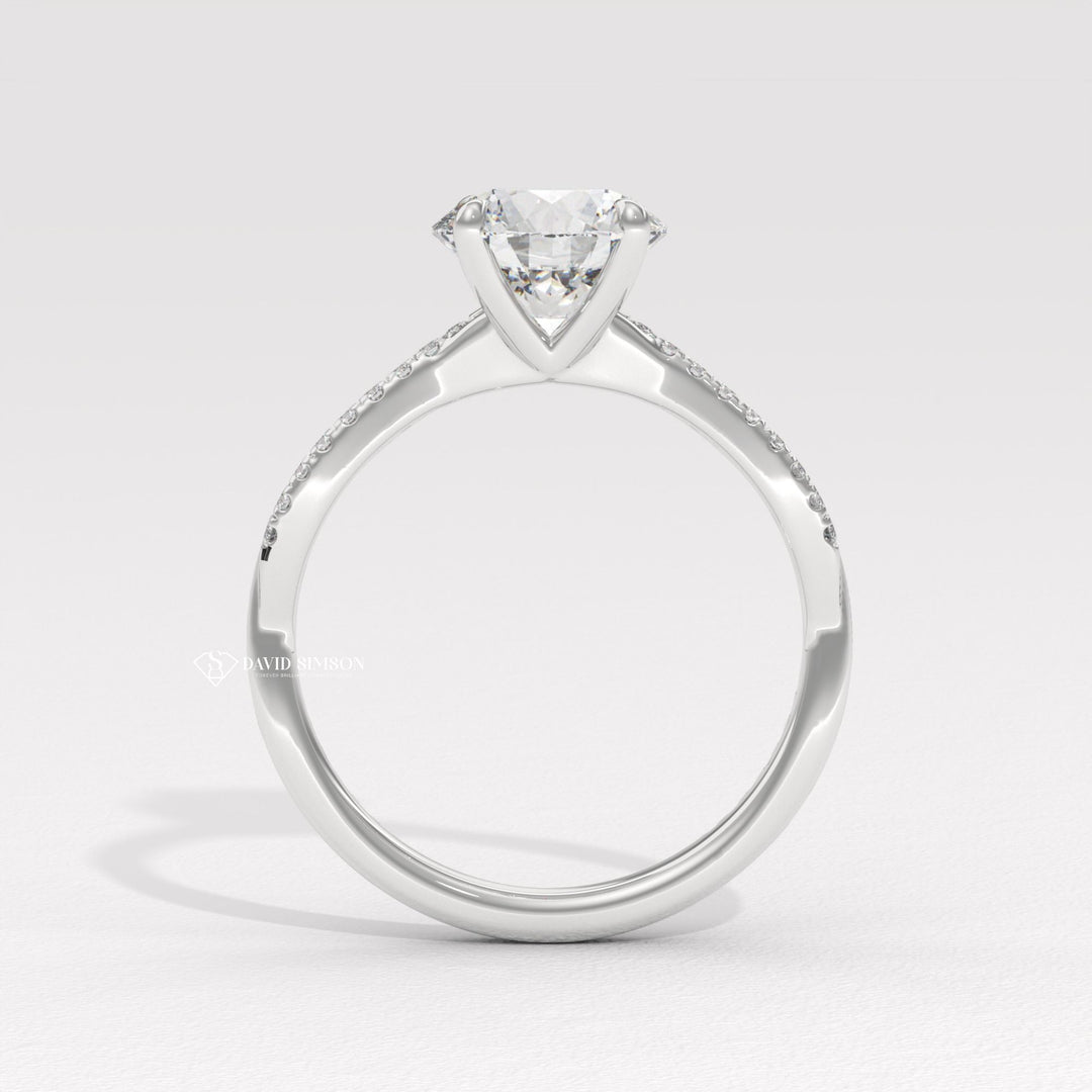 1.0CT-3.0CT Round Moissanite Infinity Diamond Engagement Ring