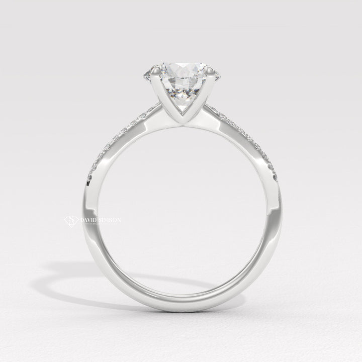 1.0CT-3.0CT Round Moissanite Infinity Diamond Engagement Ring