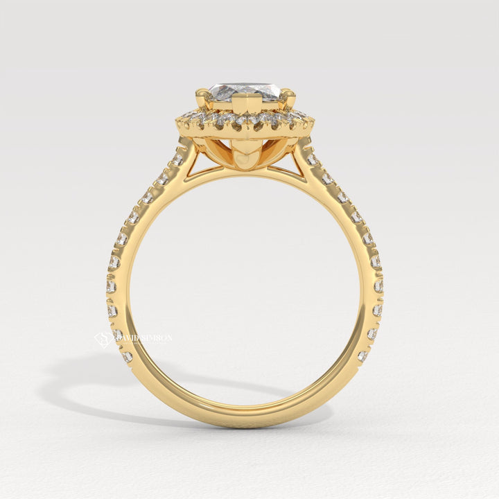 1.50CT-2.50CT Marquise Cut Moissanite Diamond Halo Engagement Ring