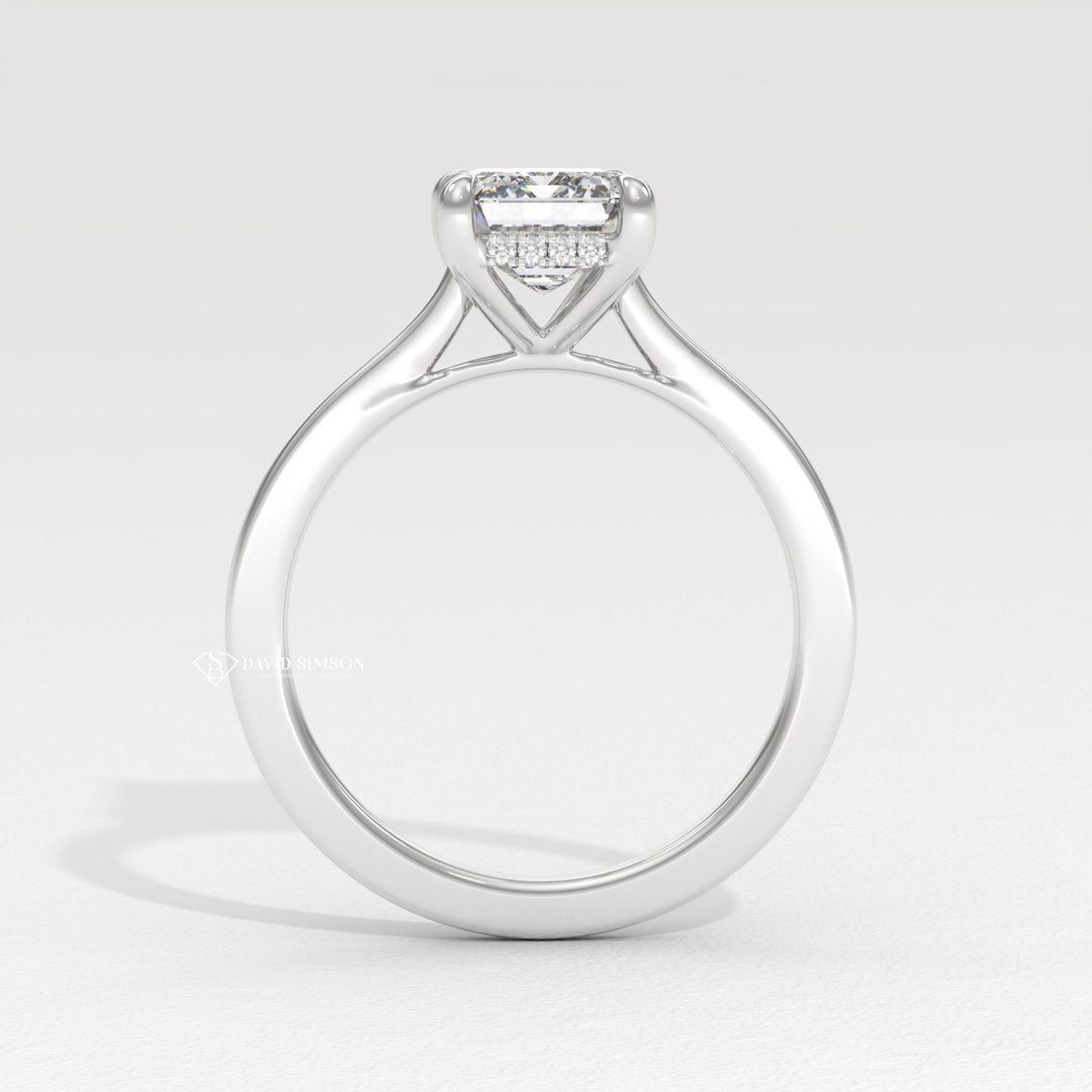 2.0CT-3.0CT Emerald Moissanite Diamond Hidden Halo Engagement Ring