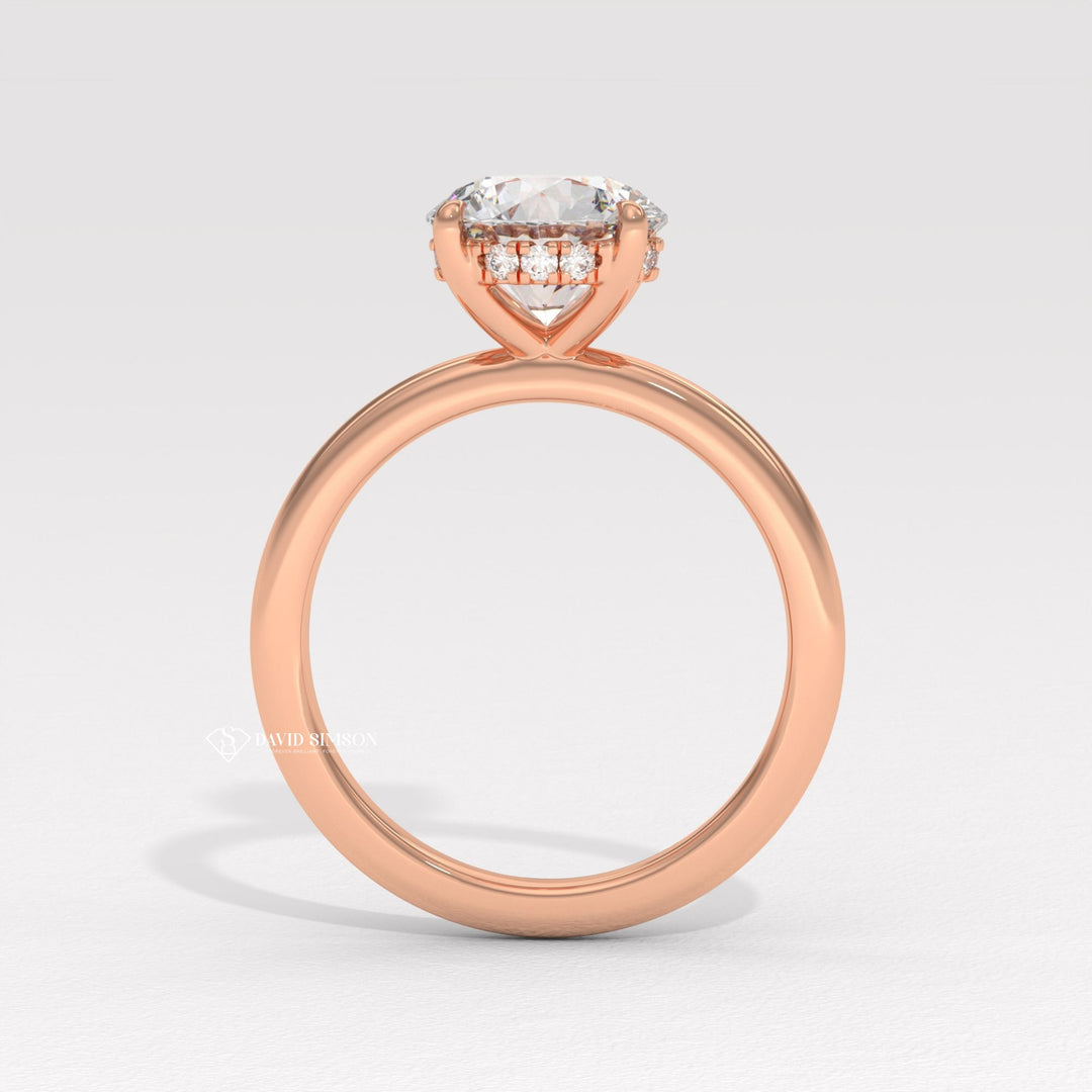 2.50CT-3.50CT Round Moissanite Solitaire Diomond Hidden Halo Engagement Ring