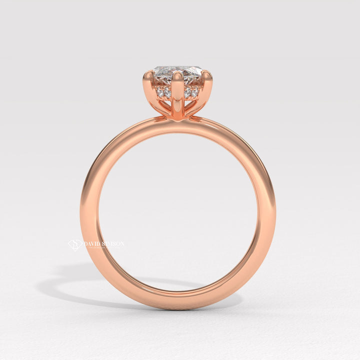 1.50CT-2.50CT Marquise Moissanite Hidden Halo Diomond Engagement Ring