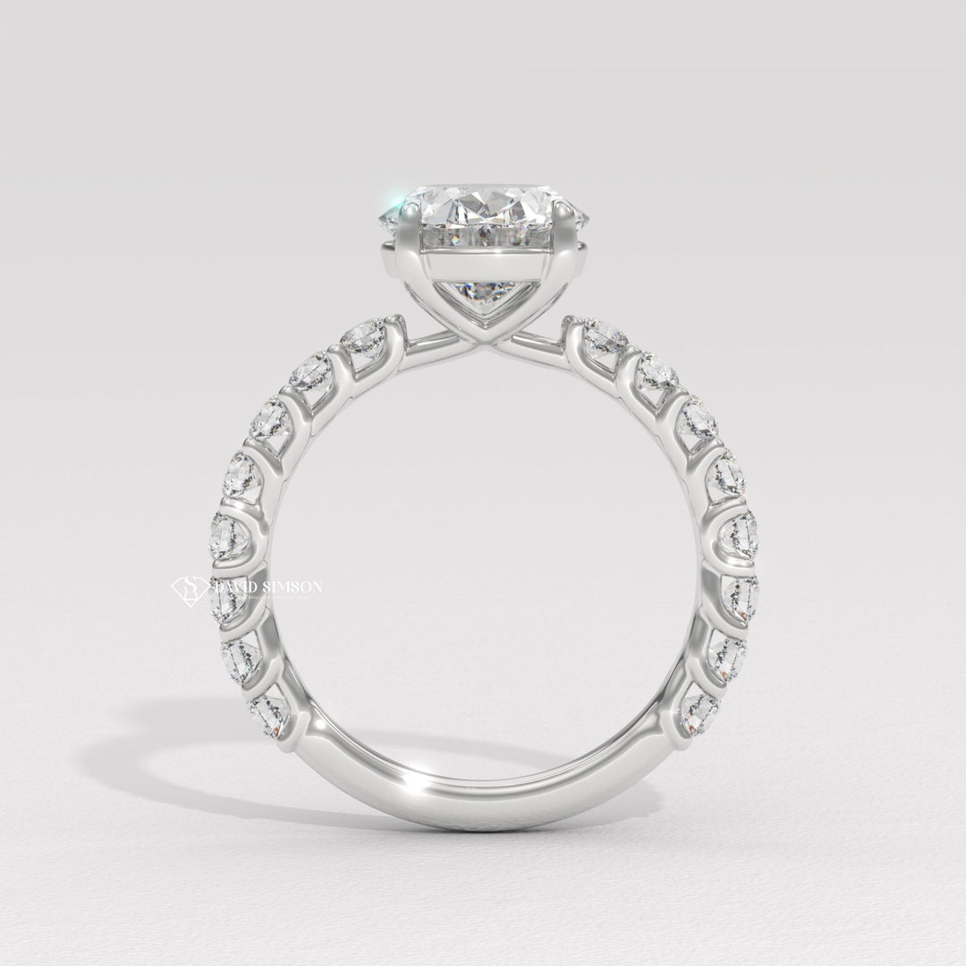 1.50CT-2.50CT Oval Moissanite Diamond Pave Engagement Ring
