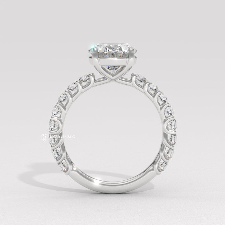 1.50CT-2.50CT Oval Moissanite Diamond Pave Engagement Ring