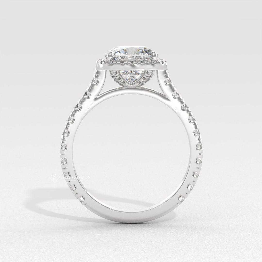 1.50CT-2.50CT Cushion Moissanite Halo Diamond Engagement Ring