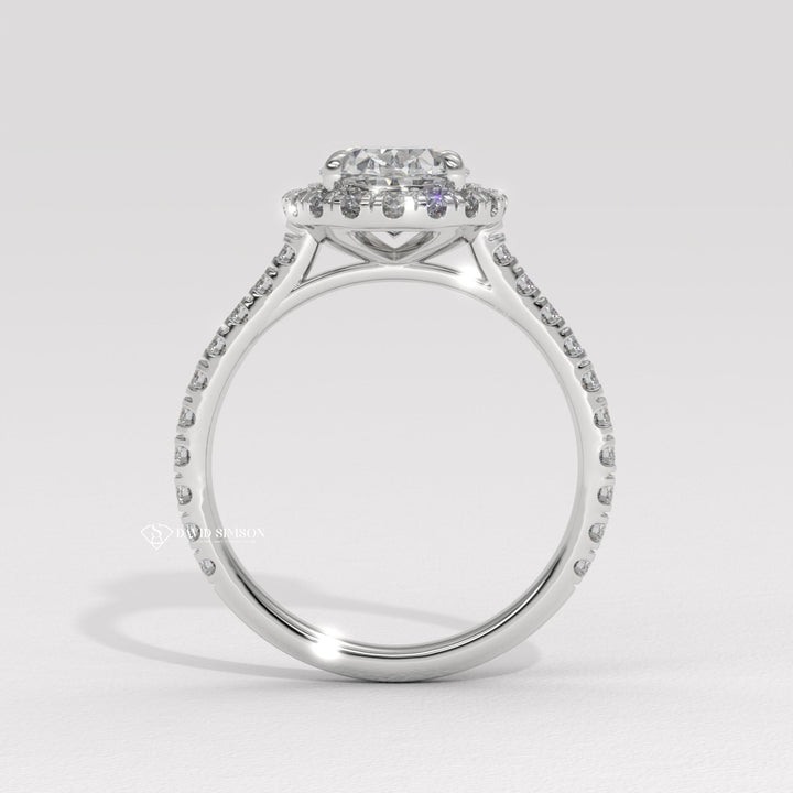 1.50CT-2.50CT Oval Cut Moissanite Halo Diamond Pave Engagement Ring