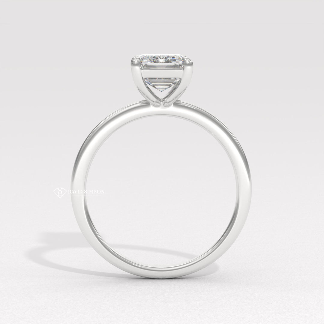 1.50CT-2.50CT Emerald Solitaire Moissanite Diamond Engagement Ring