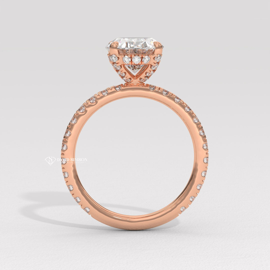 2.0CT-3.0CT Oval Shape Moissanite Diomond Pave Engagement Ring