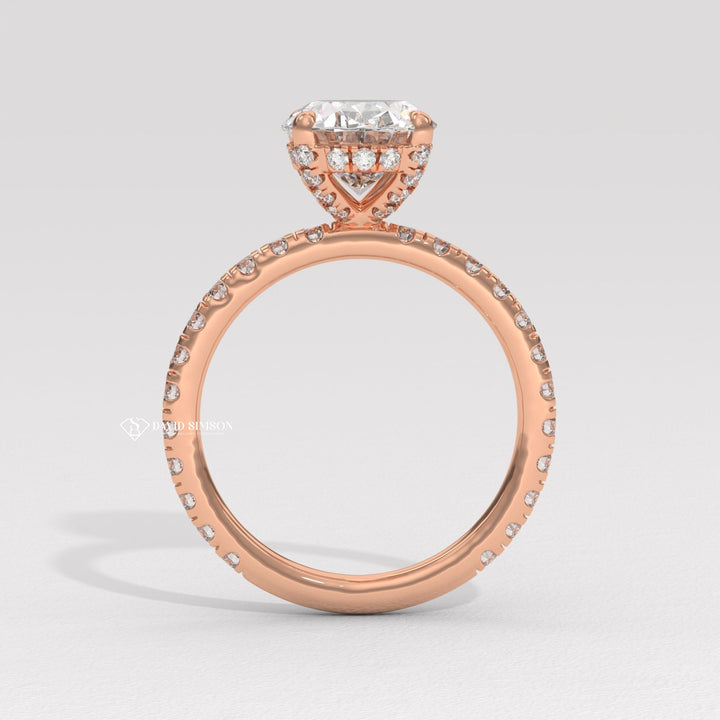 2.0CT-3.0CT Oval Shape Moissanite Diomond Pave Engagement Ring