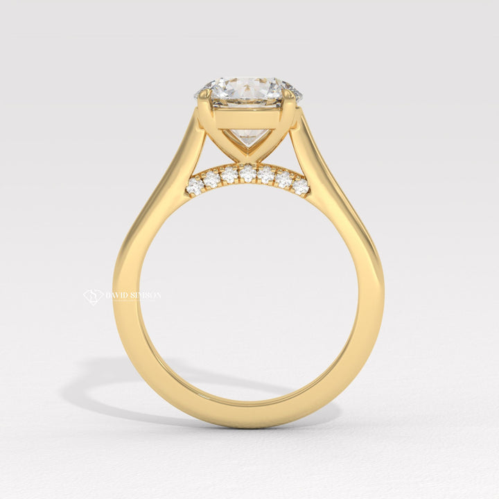 1.50CT-2.50CT Round Moissanite Bridge Set Diamond Solitaire Engagement Ring