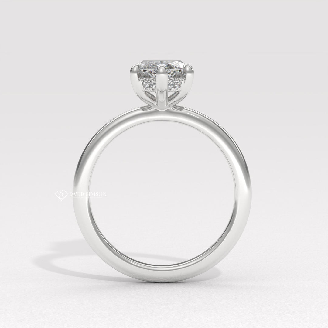 1.50CT-2.50CT Marquise Moissanite Hidden Halo Diomond Engagement Ring