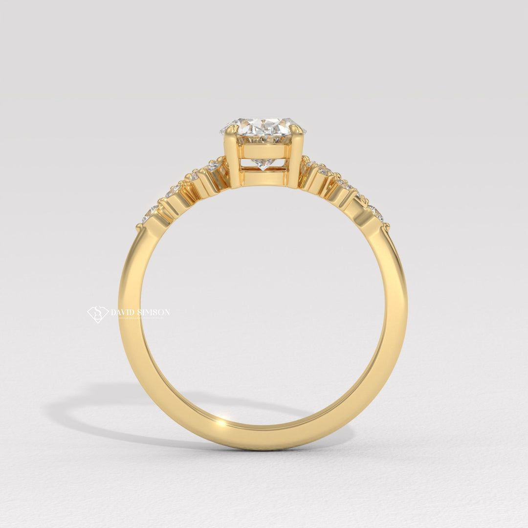 1.50CT-2.50CT Oval Moissanite Diamond Cluster Engagement Ring