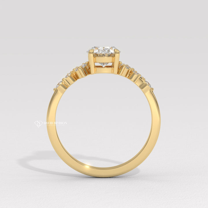 1.50CT-2.50CT Oval Moissanite Diamond Cluster Engagement Ring