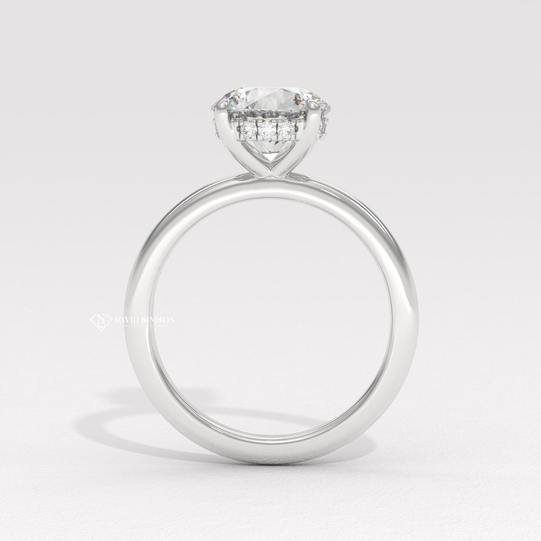 2.50CT-3.50CT Round Moissanite Solitaire Diomond Hidden Halo Engagement Ring