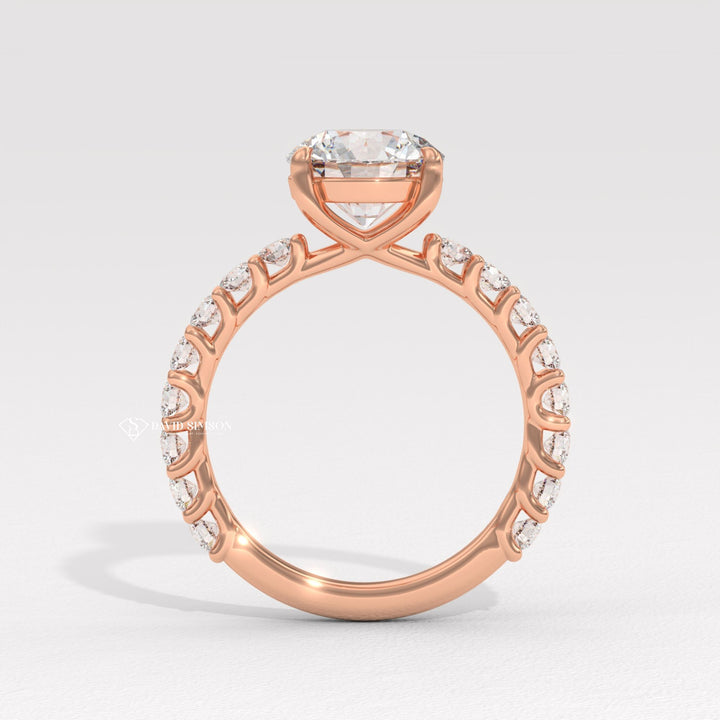1.50CT-2.50CT Round Moissanite Diamond Pave Engagement Ring