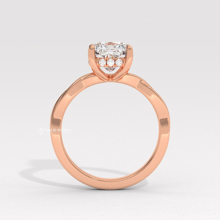 2.0CT-3.0CT Cushion Moissanite Diamond Infinity Engagement Ring