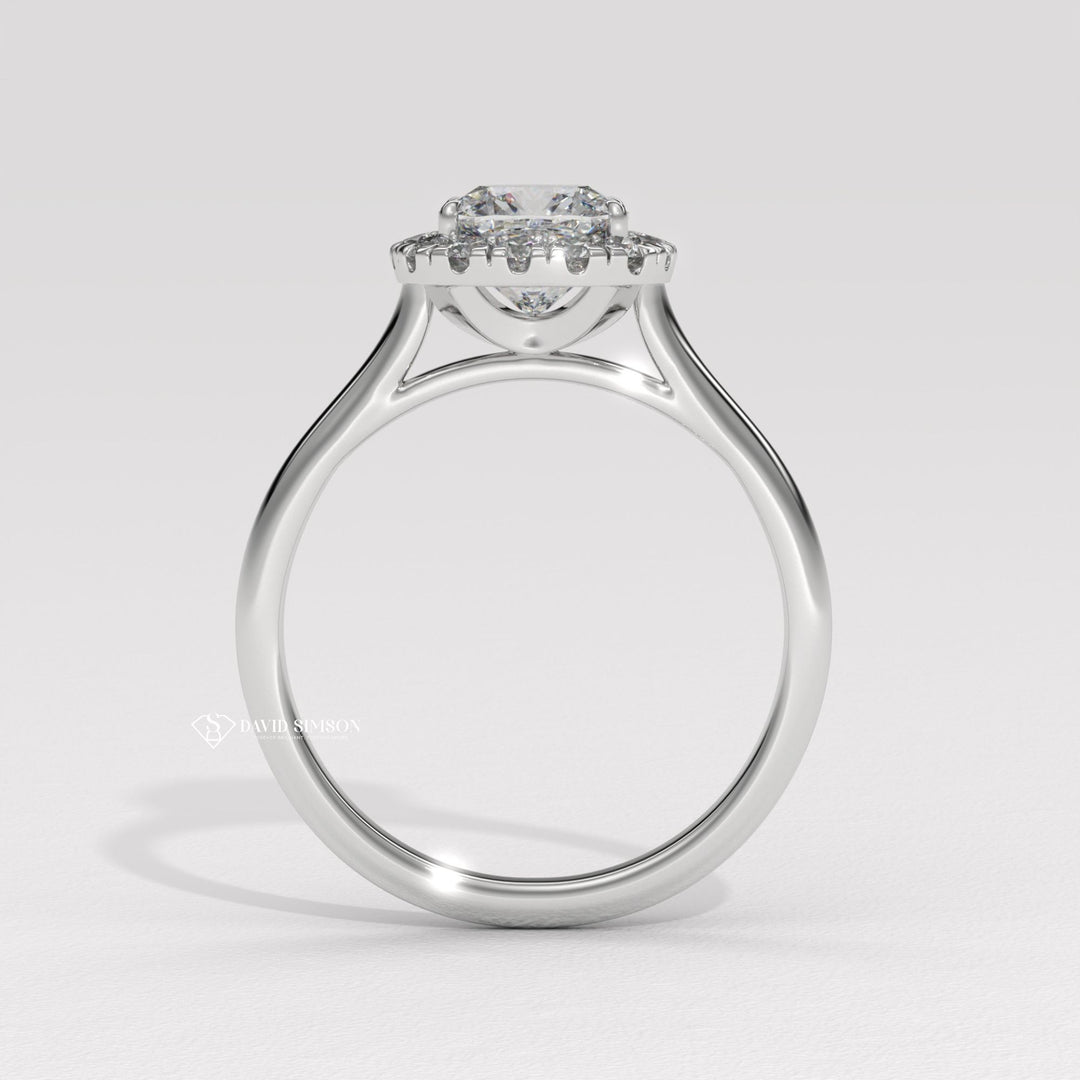 1.0CT-2.0CT Cushion Cut Moissanite Halo Diamond Solitaire Engagement Ring