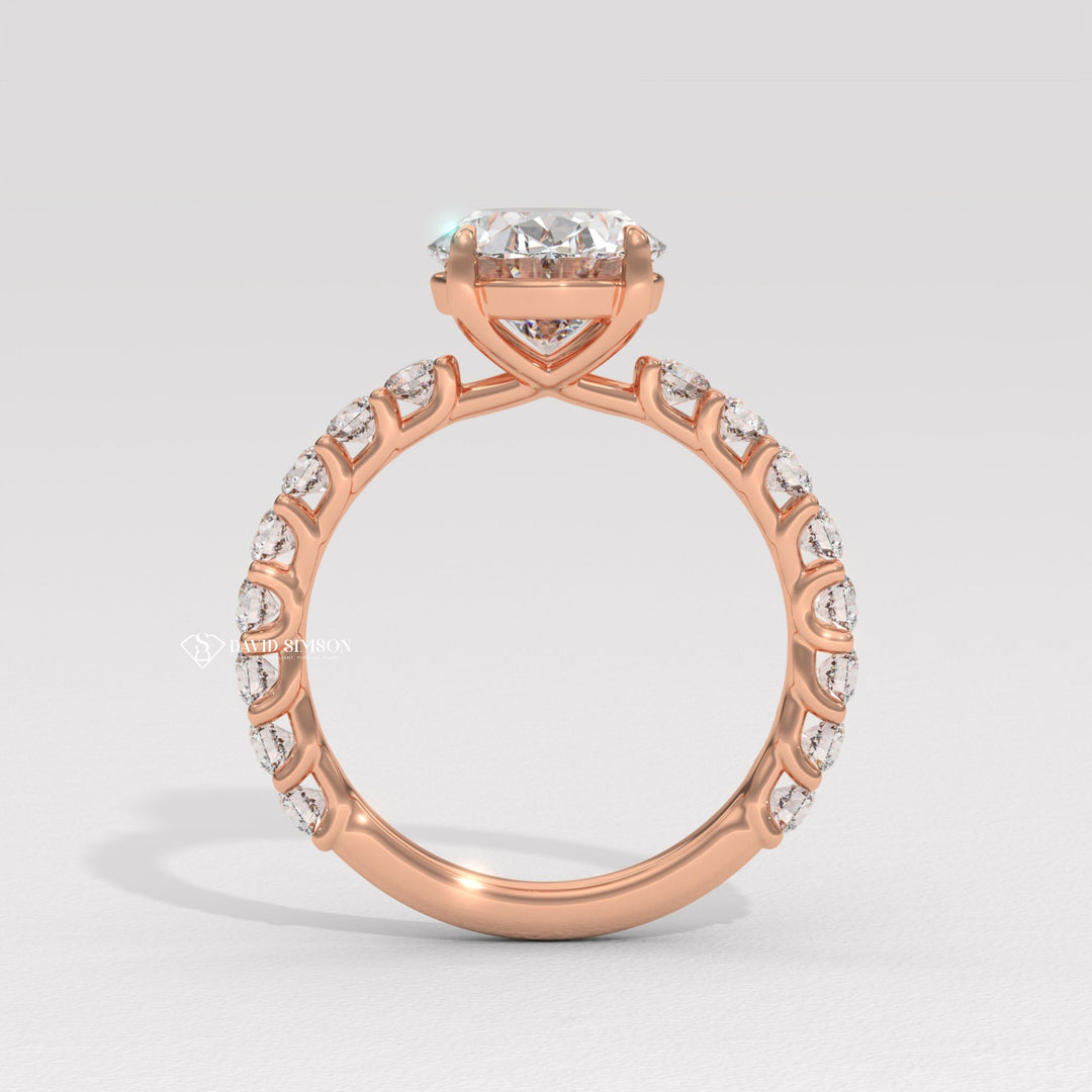 1.50CT-2.50CT Oval Moissanite Diamond Pave Engagement Ring