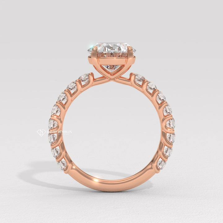 1.50CT-2.50CT Oval Moissanite Diamond Pave Engagement Ring