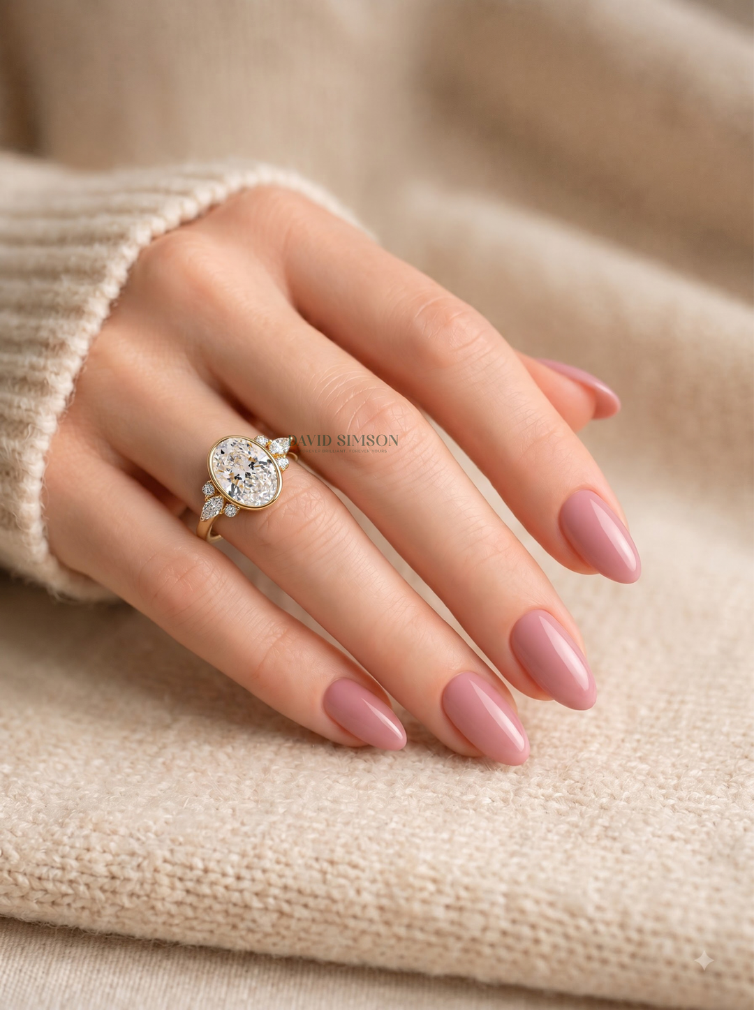 2.0CT-3.0CT Oval Lab Grown Diamond Seven Stone Bezel Engagement Ring