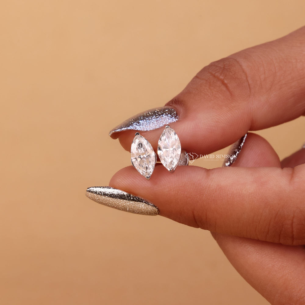 Marquise Cut Diamond Studs
Ethical Moissanite Jewelry
