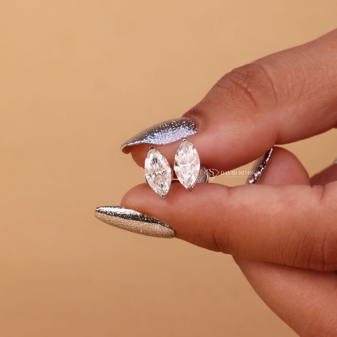Marquise Cut Diamond Studs
Ethical Moissanite Jewelry
