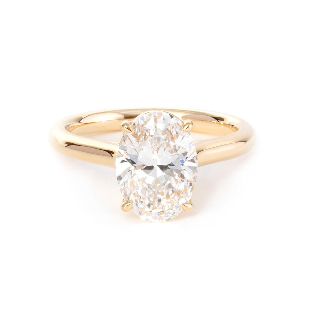 Oval cut moissanite ring — 2.0ct-3.0ct Oval Cut Moissanite Diamond Cathedral Setting Engagement Ring