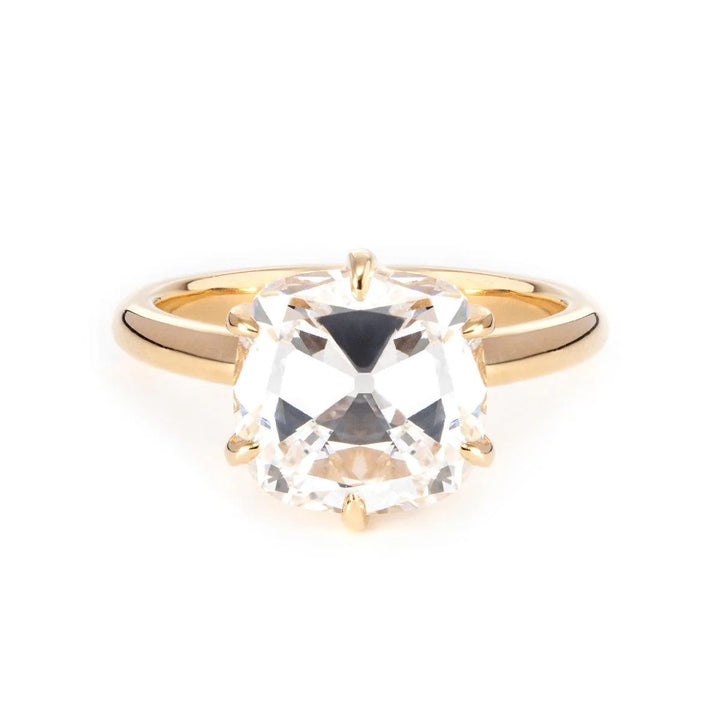 2.0ct-3.0ct Old Mine Cushion Cut Moissanite Diamond Engagement Ring
